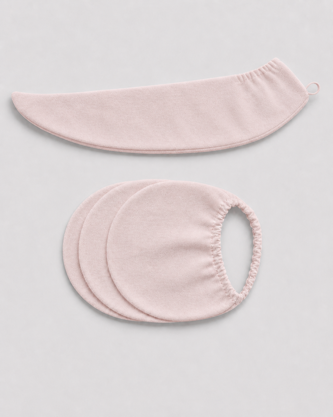 Blush Mauve Luma 3-layer hair towel wrap showing cap and tapered tail on white background