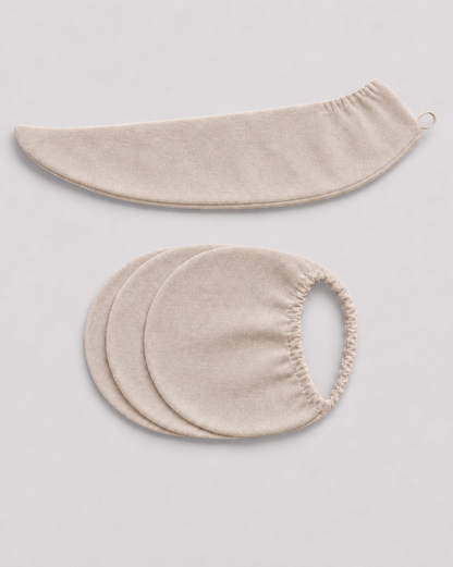 Oatmilk Luma 3-layer hair towel wrap product view